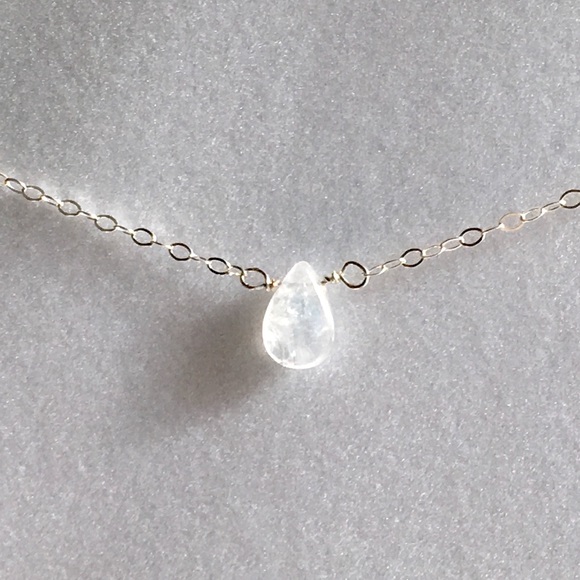 ByLove_K Design Jewelry - Genuine Moonstone Charm 925 S Silver Necklace